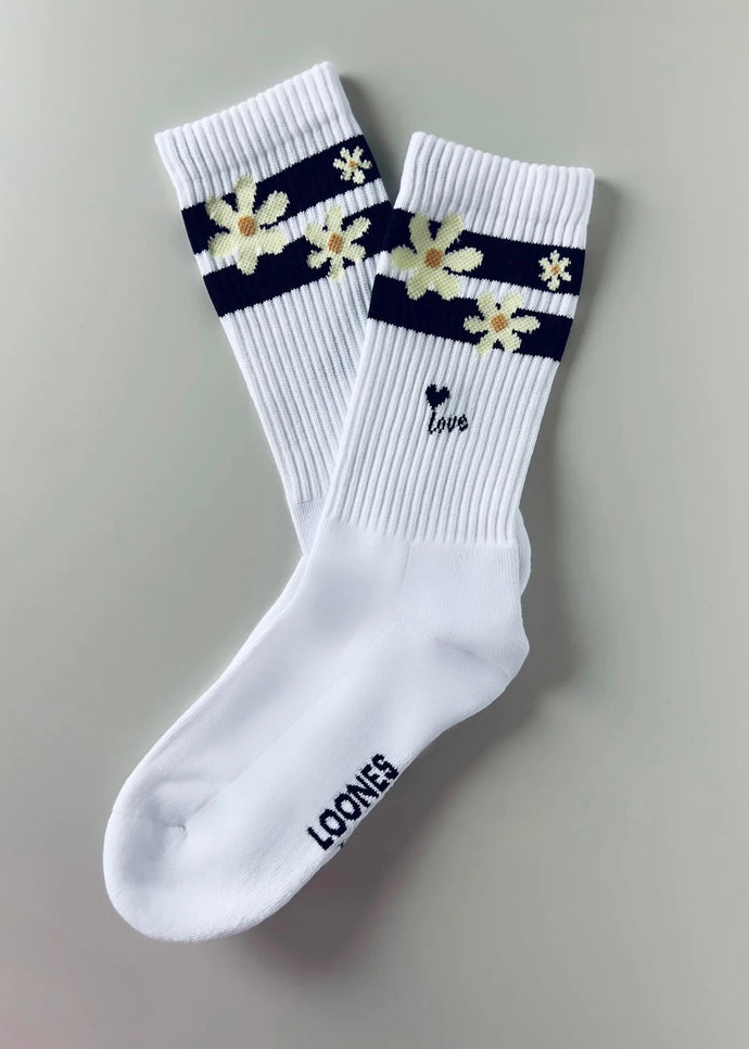 Flower Socken | Loones, Weiß